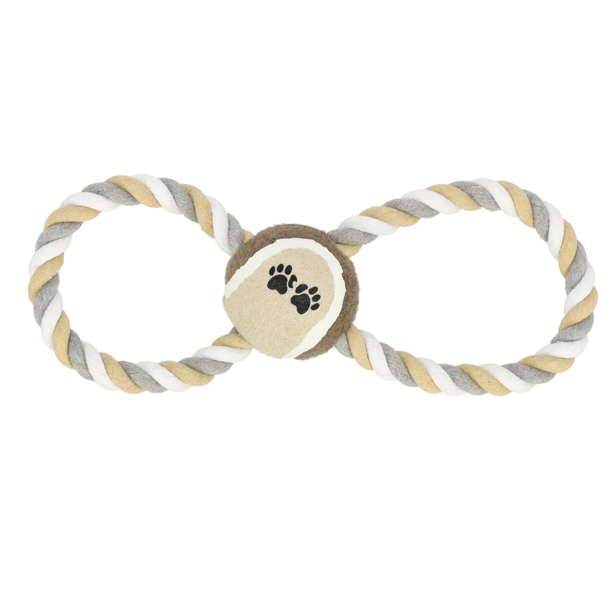 Friendly Pet Hondenspeelgoed>Hondenspeelgoed touw met 2 lus en bal