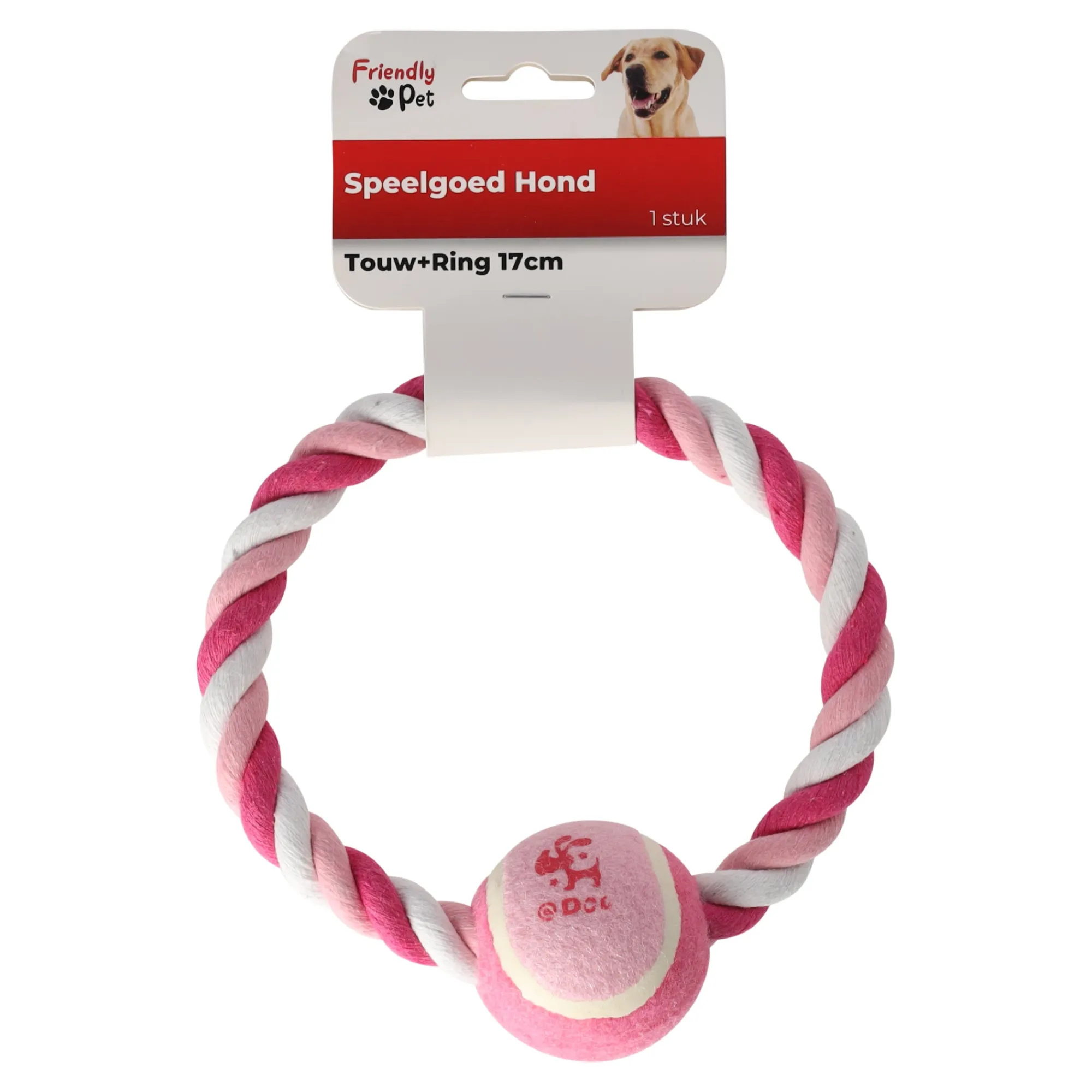 Friendly Pet Hondenspeelgoed>Hondenspeelgoed touw+ring 17cm
