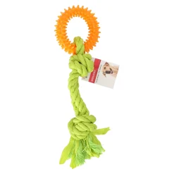 Friendly Pet Hondenspeelgoed>Hondenspeelgoed touw+ring TPR oranje