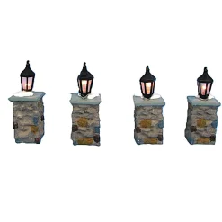 Kerstdorp>Houder met lantaarn 4st