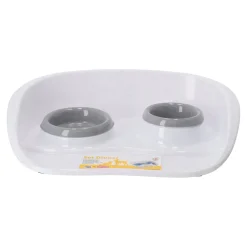 Stefanplast Drink- En Voerbak Hond>Huisdier dinner set grey