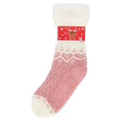 Kerstkleding>Huissok hartjes roze 35-38