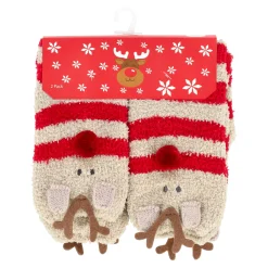 Kerstkleding>Huissok rendier gestreept one size