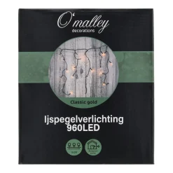 O'malley Kerstverlichting>Ijspegelverlichting 960 LED classic gold