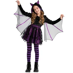 Van Cranenbroek Kinderkostuums>Jurk Vleermuis paars 92