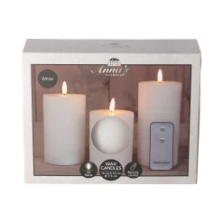 Lumineo Kaarsen>Kaars 3D lont wit 3st