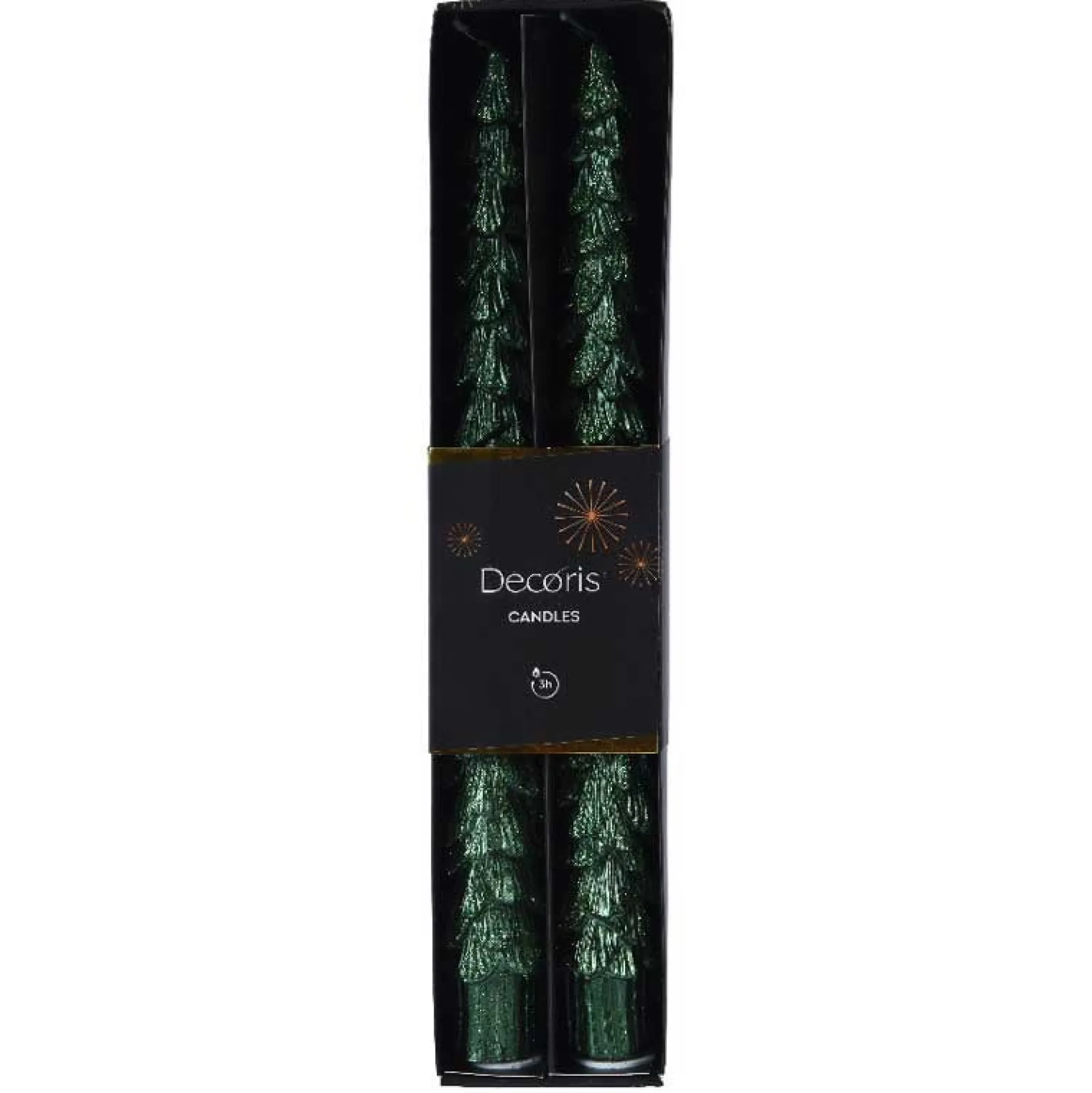 Decoris Kerstdecoratie>Kaars diner boom 25 cm groen 2st.