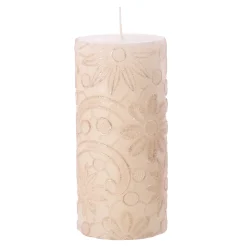 O'malley Kaarsen>Kaars lace 7 x 10 cm wit goud