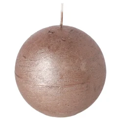 O'malley Kaarsen>Kaars metallic bol 80mm bruin