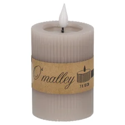 O'malley Kaarsen>Kaars rib melt LED 7 x 10 cm taupe