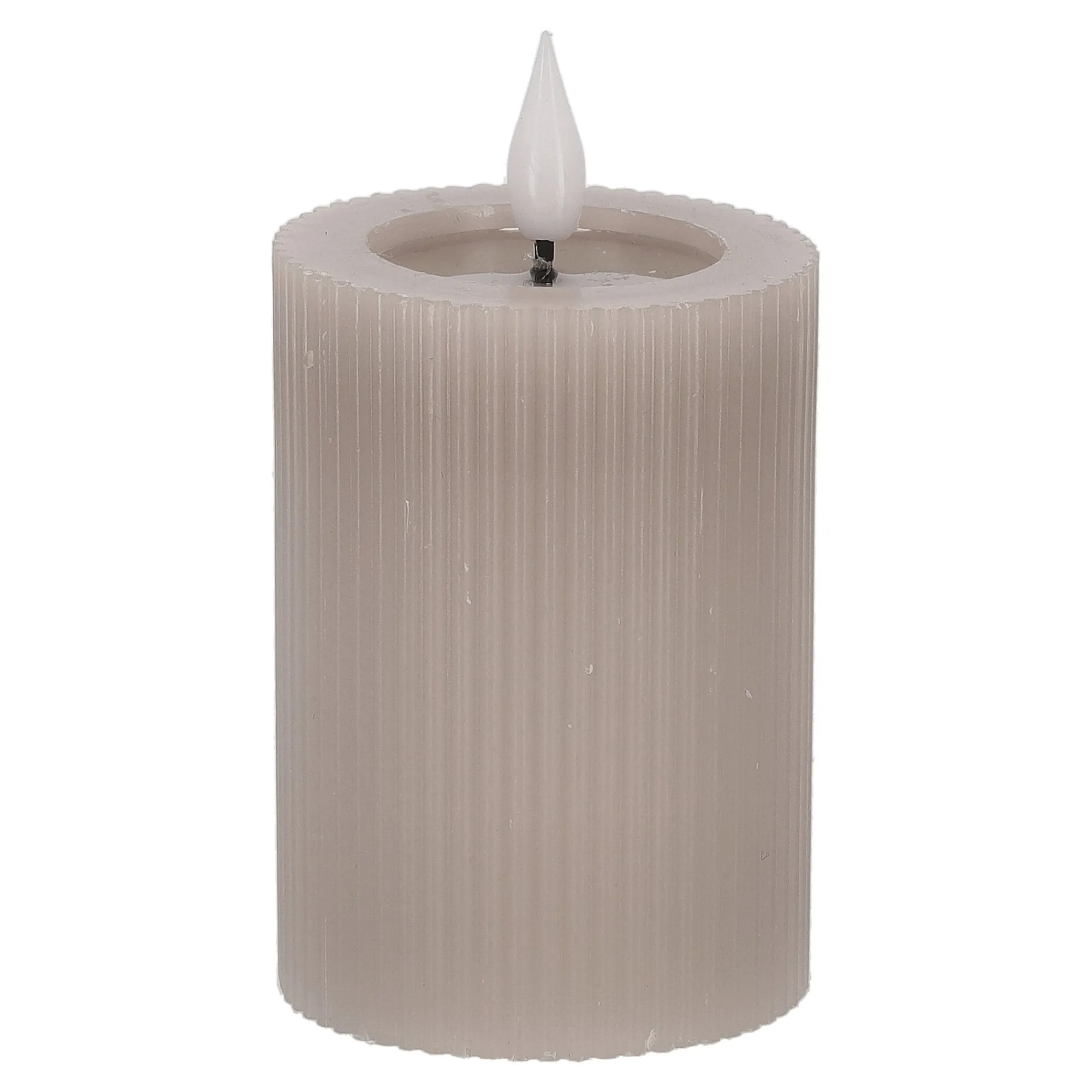 O'malley Kaarsen>Kaars rib melt LED 7 x 10 cm taupe