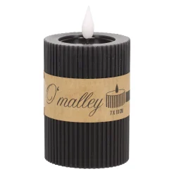 O'malley Kaarsen>Kaars rib melt LED 7 x 10 cm zwart