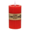 O'malley Kaarsen>Kaars rib melt LED 7 x 12 cm rood