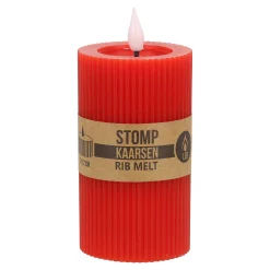 O'malley Kaarsen>Kaars rib melt LED 7 x 12 cm rood