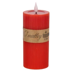 O'malley Kaarsen>Kaars rib melt LED 7 x 15 cm rood