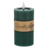 O'malley Kaarsen>Kaars rib melt LED 7 x 12 cm d.groen