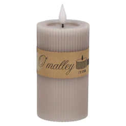 O'malley Kaarsen>Kaars rib melt LED 7 x 12 cm taupe