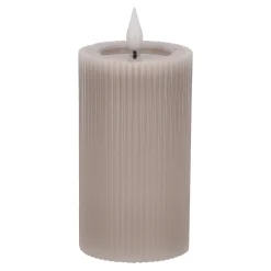 O'malley Kaarsen>Kaars rib melt LED 7 x 12 cm taupe