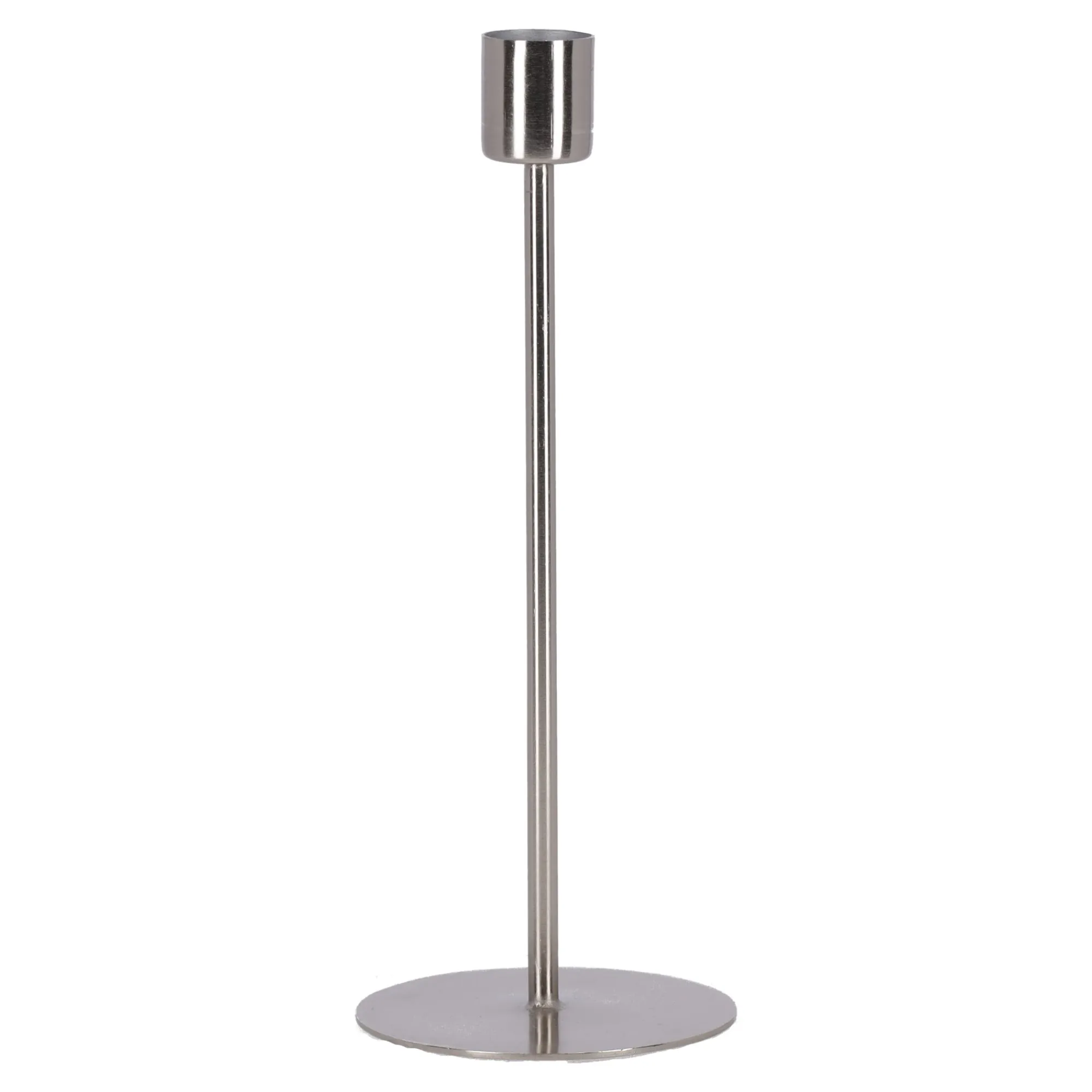 Natural Collections Kaarsen>Kaarsenhouder metaal zilver 7 x 7 x 21 cm