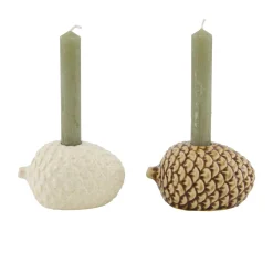 Natural Collections Woondecoratie>Kaarshouder dennappel 11x8x6cm