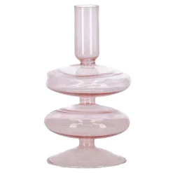 O'malley Kaarsen>Kaarshouder glas roze 8 x 16 cm
