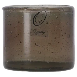 O'malley Kaarsen>Kaarshouder glas Rusa zwart 7 x 7 cm