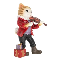 Kerstdecoratie>Kat met viool 45 cm
