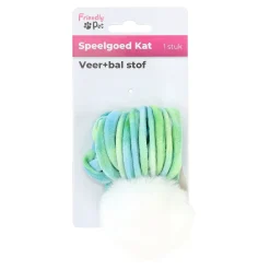 Friendly Pet Kattenspeeltjes>Kattanspeeltje veer met bal stof
