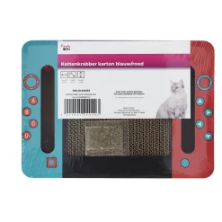 Friendly Pet Krabpaal>Kattenkrabber karton blauw/rood