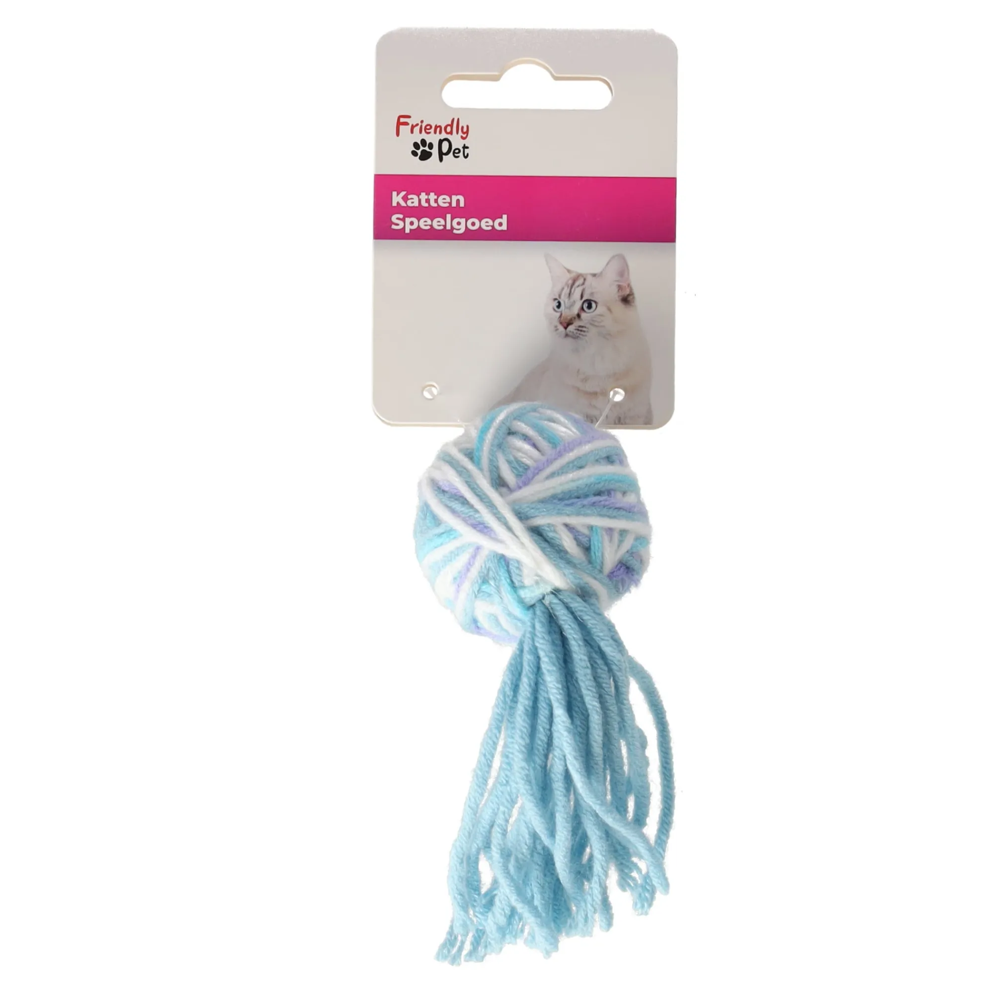 Friendly Pet Kattenspeeltjes>Kattenspeeltje bal yarn+flosh 13cm