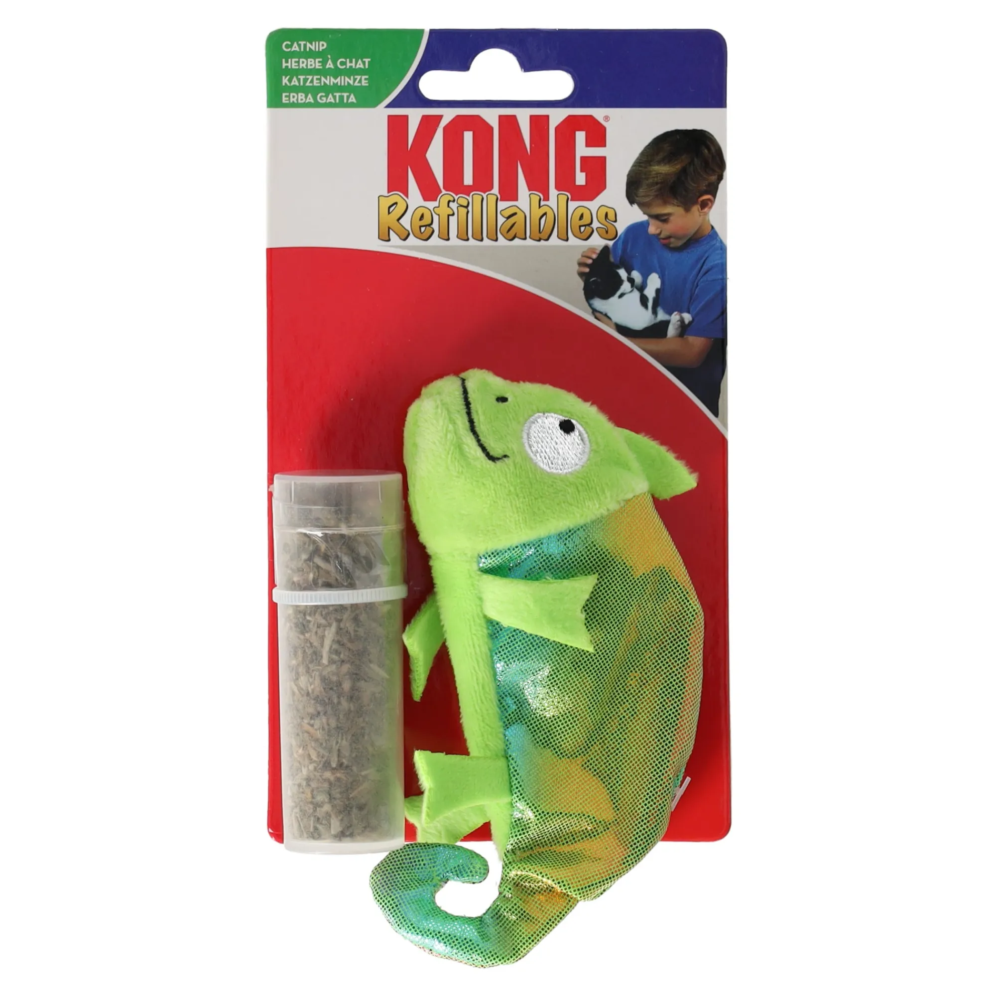Kong Kattenspeeltjes>Kattenspeeltje kameleon met catnip