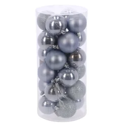 O'malley Kerstballen>Kerstbal 6 cm mix 24st hazy blue