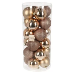 O'malley Kerstballen>Kerstbal 4cm mix koker 24st soft coral