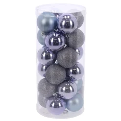 O'malley Kerstballen>Kerstbal 4cm mix koker 24st mauve