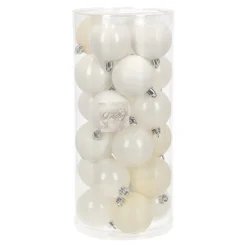 O'malley Kerstballen>Kerstbal 4cm mix koker 24st wit