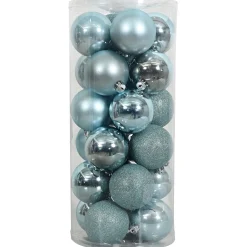 O'malley Kerstballen>Kerstbal 4cm mix koker 24st iceblue