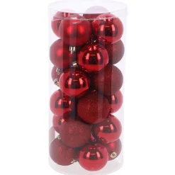 O'malley Kerstballen>Kerstbal 4cm mix koker 24st santa red
