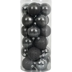 O'malley Kerstballen>Kerstbal 4cm mix koker 24st antraciet