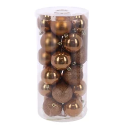 O'malley Kerstballen>Kerstbal 4cm mix 24st ginger brown