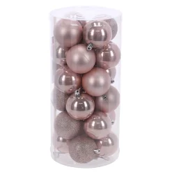 O'malley Kerstballen>Kerstbal 4cm mix 24st poederroze