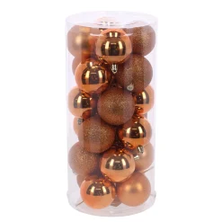 O'malley Kerstballen>Kerstbal 4cm mix 24st red copper