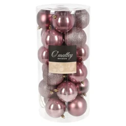 O'malley Kerstballen>Kerstbal 4cm mix 24st vintage pink