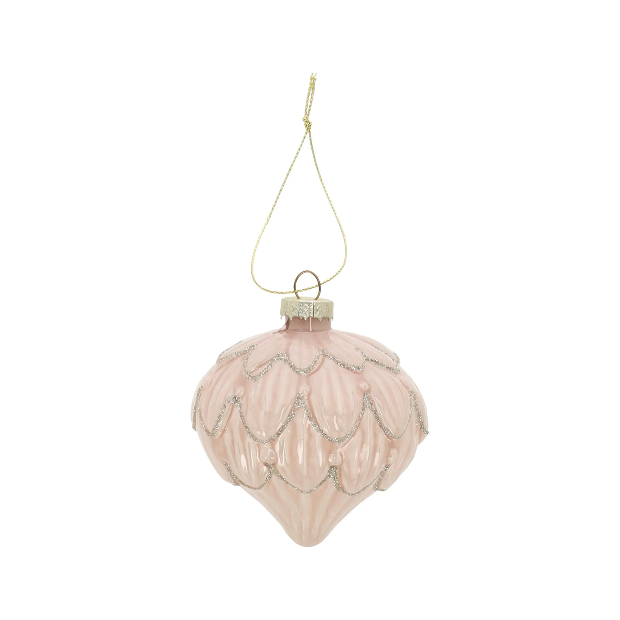 Mica Decorations Kerstballen>Kerstbal glas champagne 9 cm