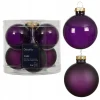 Decoris Kerstballen>Kerstbal glas glans mat vijg 6 cm 6st.