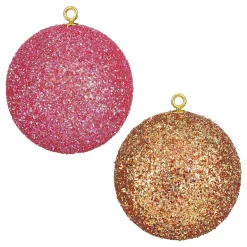 Mica Decorations Kerstballen>Kerstbal onbreekbaar fuchsia koper 8cm