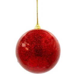 Mica Decorations Kerstballen>Kerstbal onbreekbaar rood 8 cm
