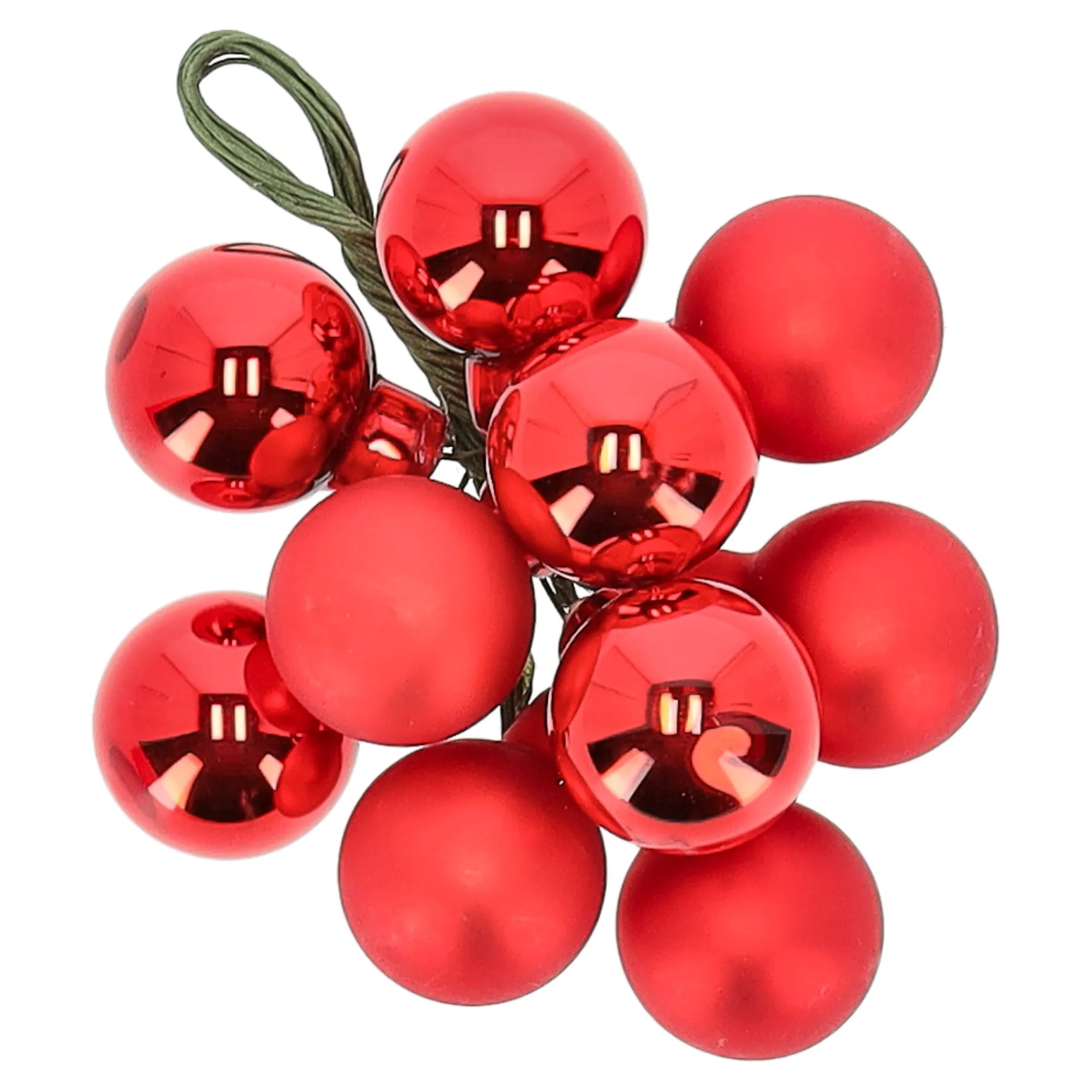 Kerstballen>Kerstbal tros 2cm 10st rood