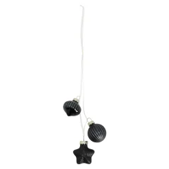 Kerstballen>Kerstbal tros mix 3st zwart