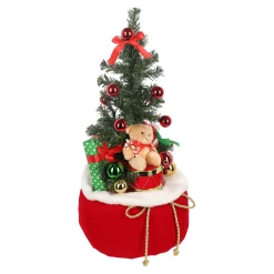 Kerstdecoratie>Kerstboom met beer 63 cm LED-warm wit