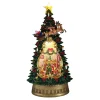 Kerstdecoratie>Kerstboom met slee glitter 34 cm